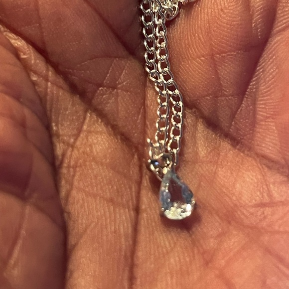 Topaz 10k Solid White Gold Pendant - Picture 4 of 4